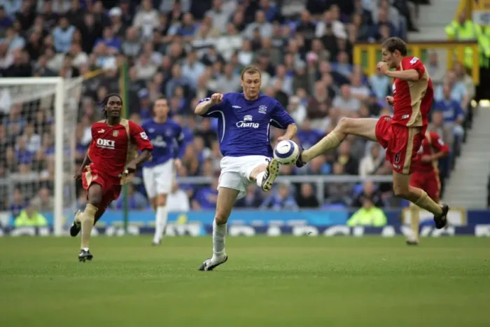 Framed Print : The Moment of Triumph: Duncan Ferguson's Toe-poked Goal for Everton Framed Print : The Moment of Triumph: Duncan Ferguson's Toe-poked Goal for Everton