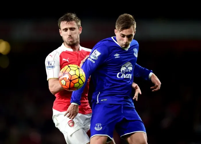 Framed Print : Monreal vs. Deulofeu: A Premier League Battle at the Emirates