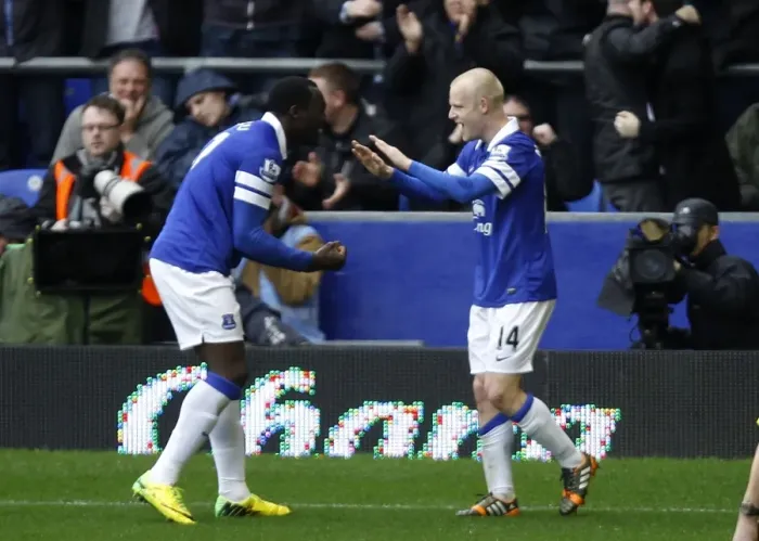 Framed Print : Naismith and Lukaku's Unforgettable Goal Celebration: Everton's Thrilling 3-0 Start Against Arsenal (Goodison Park, 06-04-2014) Framed Print : Naismith and Lukaku's Unforgettable Goal Celebration: Everton's Thrilling 3-0 Start Against Arsenal (Goodison Park, 06-04-2014)