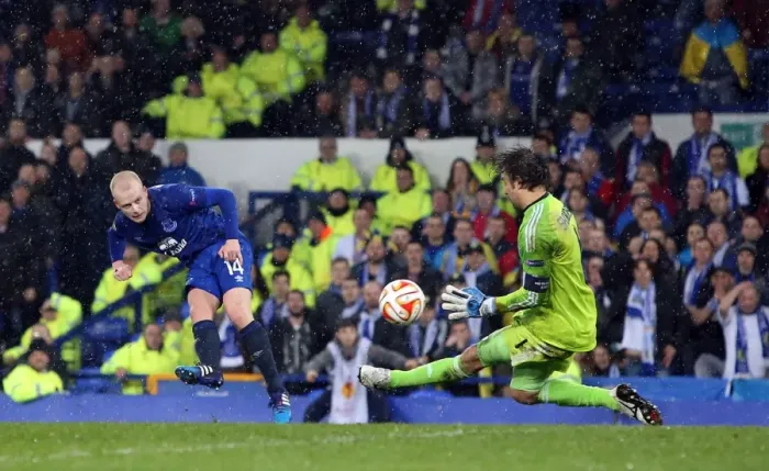 Framed Print : Naismith Scores First: Everton's Europa League Goal Against Dynamo Kiev Framed Print : Naismith Scores First: Everton's Europa League Goal Against Dynamo Kiev