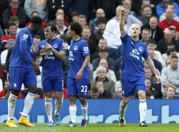 Framed Print : Naismith Strikes First: Manchester United vs. Everton, 2014 Framed Print : Naismith Strikes First: Manchester United vs. Everton, 2014