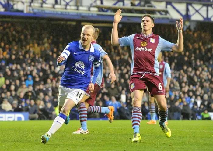 Framed Print : Naismith Stunner: Everton's Opening Goal vs. Aston Villa (01-02-2014) Framed Print : Naismith Stunner: Everton's Opening Goal vs. Aston Villa (01-02-2014)