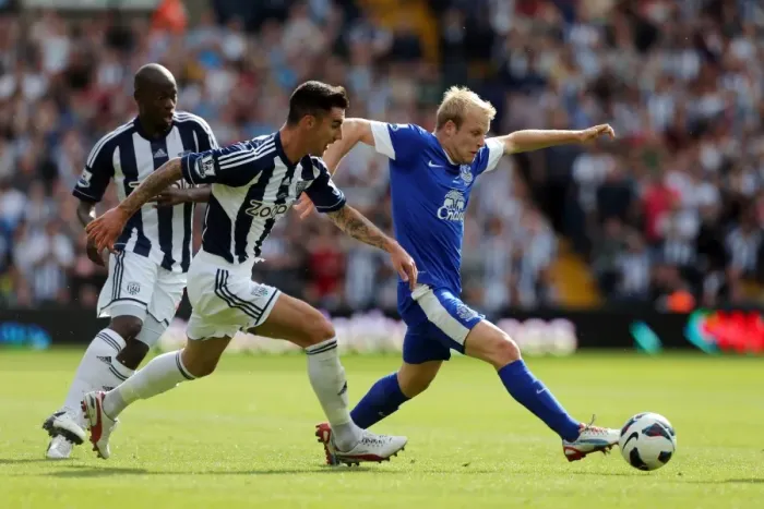 Framed Print : Naismith vs Ridgewell: A Football Rivalry at The Hawthorns - Everton vs West Bromwich Albion, Premier League 2012 (West Bromwich Albion 2-0 Everton) Framed Print : Naismith vs Ridgewell: A Football Rivalry at The Hawthorns - Everton vs West Bromwich Albion, Premier League 2012 (West Bromwich Albion 2-0 Everton)