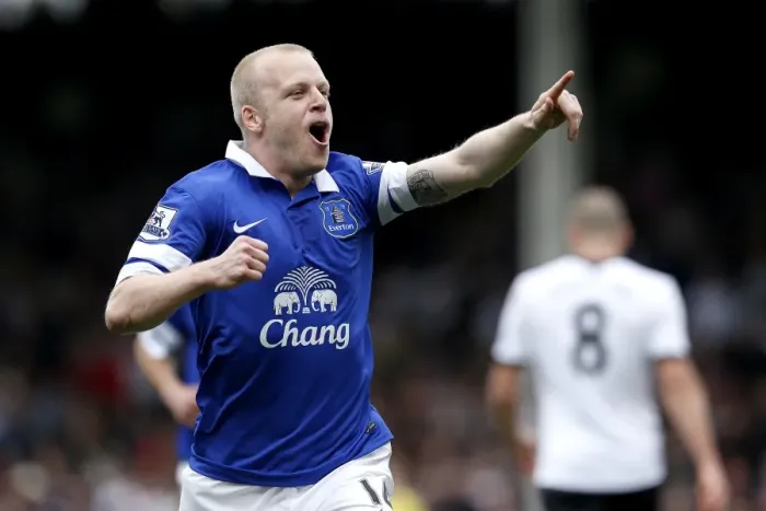 Framed Print : Naismith's Deflected Stunner: Everton's Triumph over Fulham (30-03-2014) Framed Print : Naismith's Deflected Stunner: Everton's Triumph over Fulham (30-03-2014)