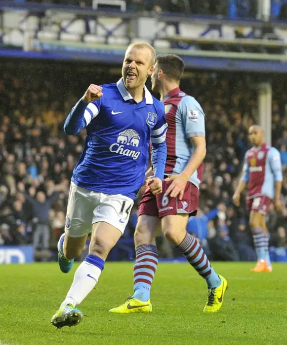Framed Print : Naismith's Stunner: Everton's Winning Goal Against Aston Villa (01-02-2014)