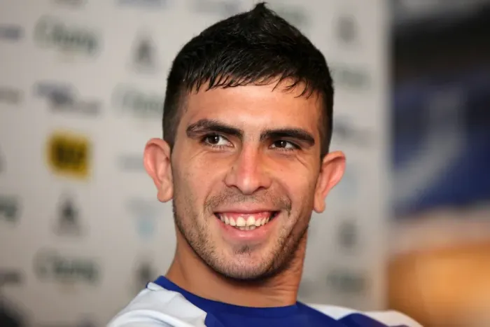 Framed Print : New Signing Denis Stracqualursi Welcomes to Everton FC at Finch Farm Framed Print : New Signing Denis Stracqualursi Welcomes to Everton FC at Finch Farm