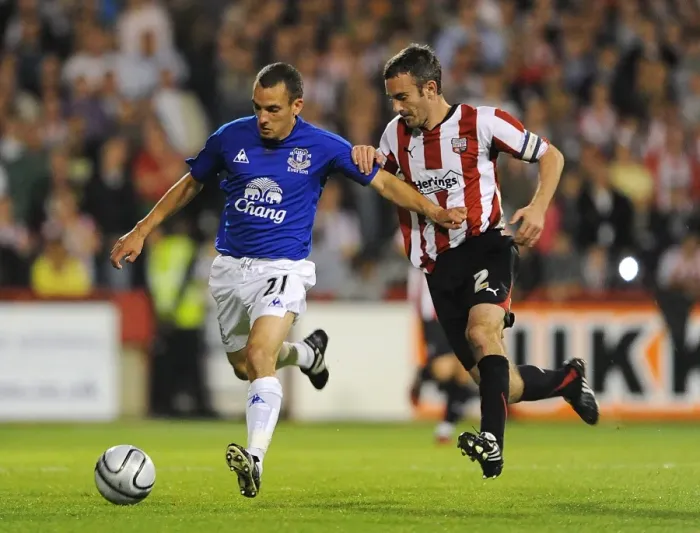 Framed Print : Osman vs. O'Connor: A Football Rivalry Ignites in Everton's Carling Cup Showdown at Griffin Park Framed Print : Osman vs. O'Connor: A Football Rivalry Ignites in Everton's Carling Cup Showdown at Griffin Park