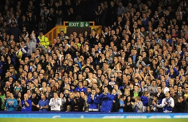 Passionate Everton Fans Pack Goodison Park for Everton vs Huddersfield Town in Carling Cup Second Round (August 2010)