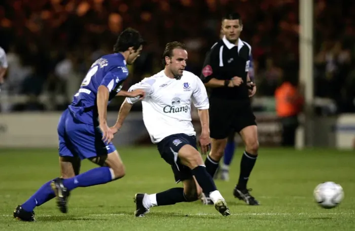 Framed Print : Peterborough United v Everton Andy van der Meyde of Everton in action Framed Print : Peterborough United v Everton Andy van der Meyde of Everton in action