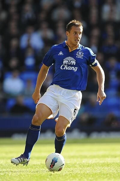 Phil Jagielka in Action: Everton vs Wigan Athletic, Barclays Premier League, Goodison Park (September 17, 2011)