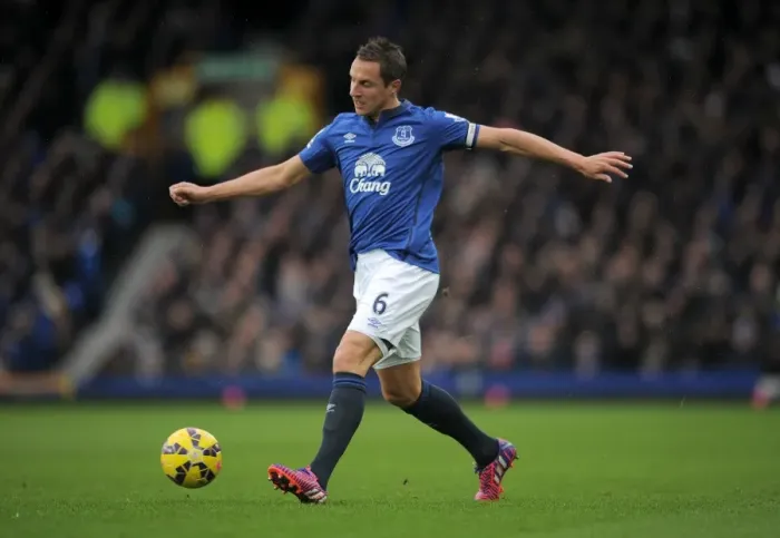 Framed Print : Phil Jagielka at Goodison Park: Everton vs Leicester City - Barclays Premier League Framed Print : Phil Jagielka at Goodison Park: Everton vs Leicester City - Barclays Premier League