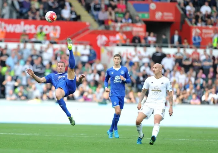 Framed Print : Phil Jagielka vs Swansea City: Everton's Defender in Action at Liberty Stadium Framed Print : Phil Jagielka vs Swansea City: Everton's Defender in Action at Liberty Stadium