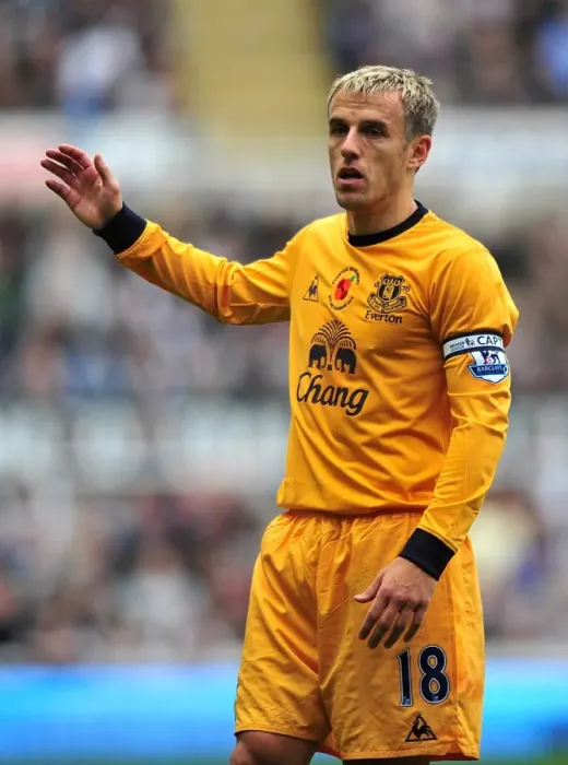 Framed Print : Phil Neville Faces Newcastle United at St. James Park during Premier League Clash (5 November 2011)