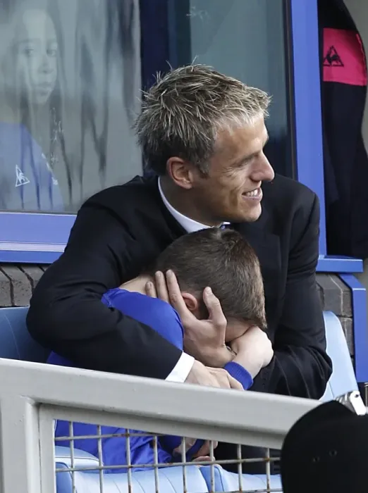 Framed Print : Phil Neville at Goodison Park: Everton's Final Stand against Chelsea (Barclays Premier League, 22 May 2011)