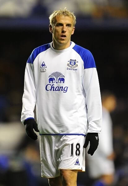 Phil Neville Leads Everton in Carling Cup Battle Against Chelsea at Goodison Park (26 October 2011)