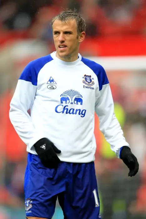 Framed Print : Phil Neville at Old Trafford: Everton vs Manchester United (2012) Framed Print : Phil Neville at Old Trafford: Everton vs Manchester United (2012)