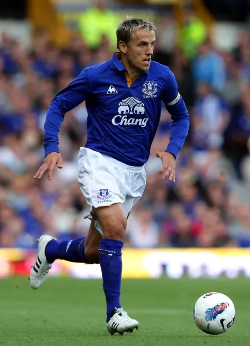 Framed Print : Phil Neville Presides Over Everton's Pre-Season Friendly Against Villarreal at Goodison Park (August 2011)
