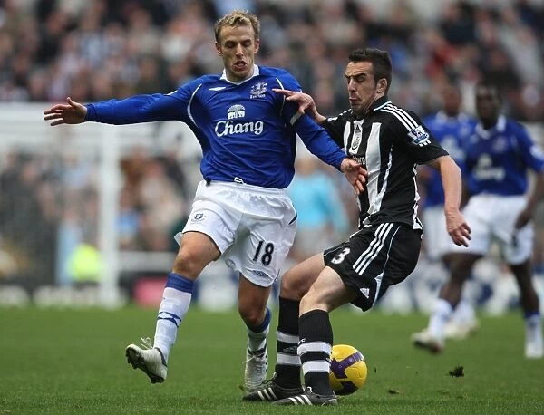 Phil Neville vs Jose Enrique: Clash between Everton and Newcastle United in Barclays Premier League