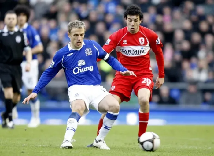Framed Print : Phil Neville vs Julio Arca: Everton vs Middlesbrough FA Cup Quarterfinal Showdown, 08 / 09 Framed Print : Phil Neville vs Julio Arca: Everton vs Middlesbrough FA Cup Quarterfinal Showdown, 08 / 09