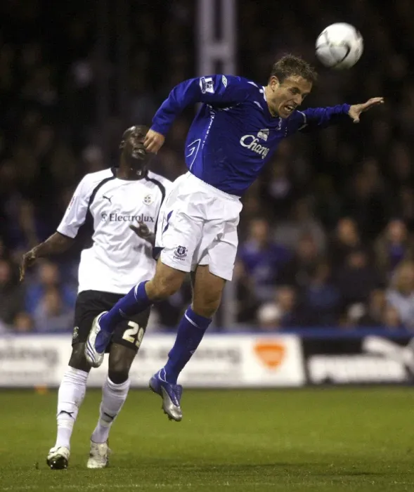 Framed Print : Phil Neville vs Paul Furlong: Everton vs Luton Town Carling Cup Showdown, 2007 Framed Print : Phil Neville vs Paul Furlong: Everton vs Luton Town Carling Cup Showdown, 2007