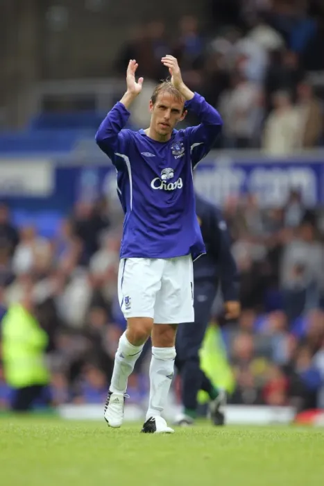 Framed Print : Phil Neville's Emotional Debut: A Homegrown Hero's Heartfelt Thank You to Everton Fans (Everton vs Man Utd)