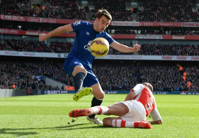 Framed Print : Premier League Rivalry: Gibbs vs. Coleman Clash - Arsenal vs. Everton Framed Print : Premier League Rivalry: Gibbs vs. Coleman Clash - Arsenal vs. Everton