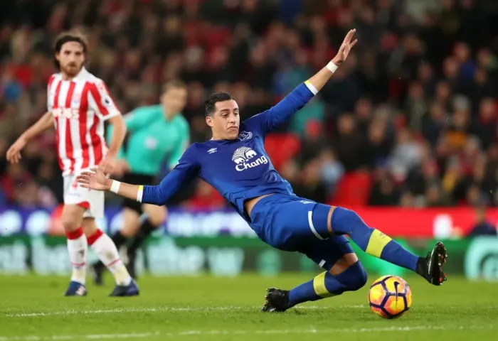 Framed Print : Ramiro Funes Mori in Action: Everton vs Stoke City at bet365 Stadium Framed Print : Ramiro Funes Mori in Action: Everton vs Stoke City at bet365 Stadium