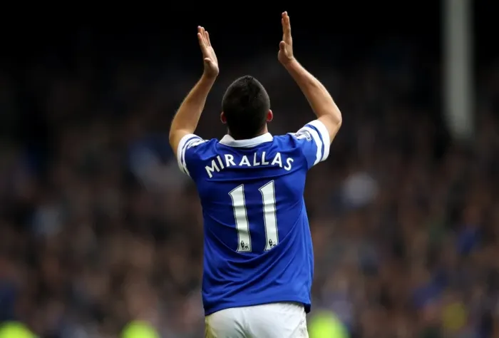 Framed Print : Regretful Mirallas: Lamenting Everton's Missed Opportunities Against Manchester United (21-04-2014, Everton 2-0 Manchester United, Goodison Park)