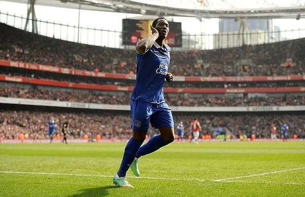 Romelu Lukaku Scores First FA Cup Goal for Everton Against Arsenal at Emirates Stadium (6-03-2014)