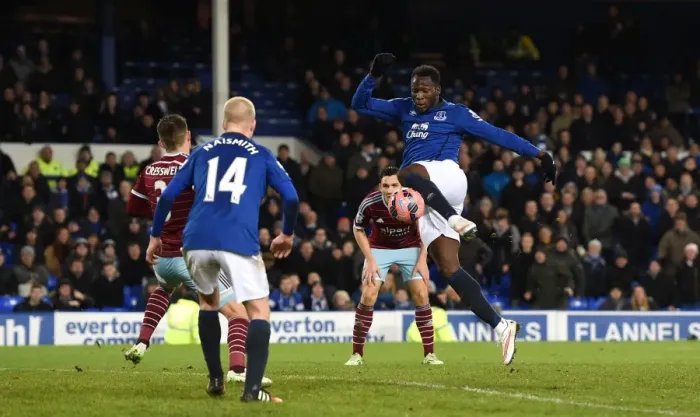 Framed Print : Romelu Lukaku Scores First Goal: Everton's FA Cup Victory Over West Ham United at Goodison Park Framed Print : Romelu Lukaku Scores First Goal: Everton's FA Cup Victory Over West Ham United at Goodison Park