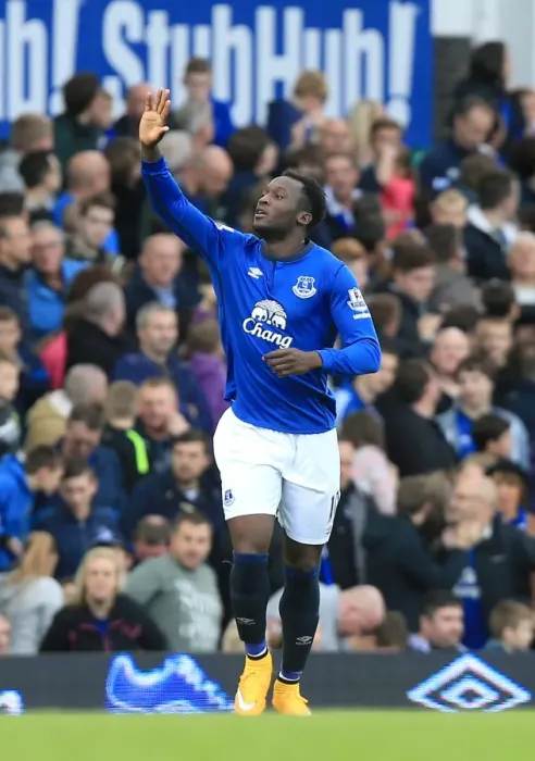 Framed Print : Romelu Lukaku Scores His Second Goal: Everton 2-0 Aston Villa (Premier League)