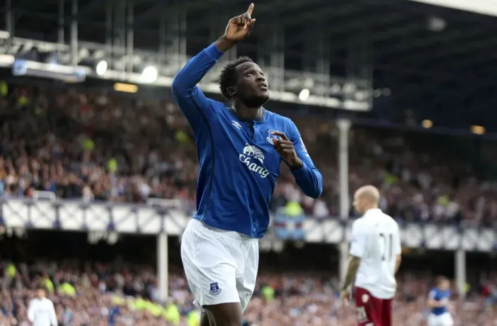 Framed Print : Romelu Lukaku's Brace: Everton Takes 2-0 Lead Over Aston Villa (Barclays Premier League) Framed Print : Romelu Lukaku's Brace: Everton Takes 2-0 Lead Over Aston Villa (Barclays Premier League)