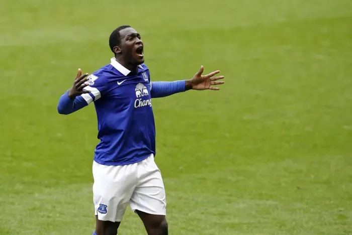 Framed Print : Romelu Lukaku's Double Strike: Everton's Triumph Over Arsenal (3-0), Barclays Premier League (06-04-2014, Goodison Park)