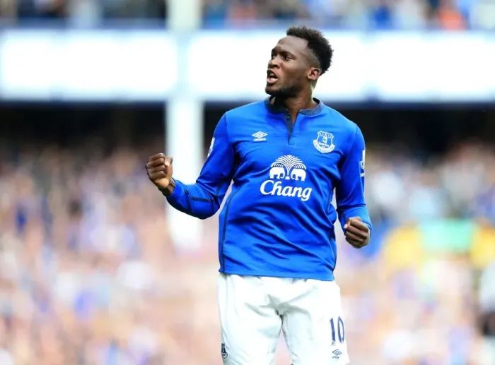 Framed Print : Romelu Lukaku's First Goal: Everton's Victory Over Crystal Palace in Premier League at Goodison Park