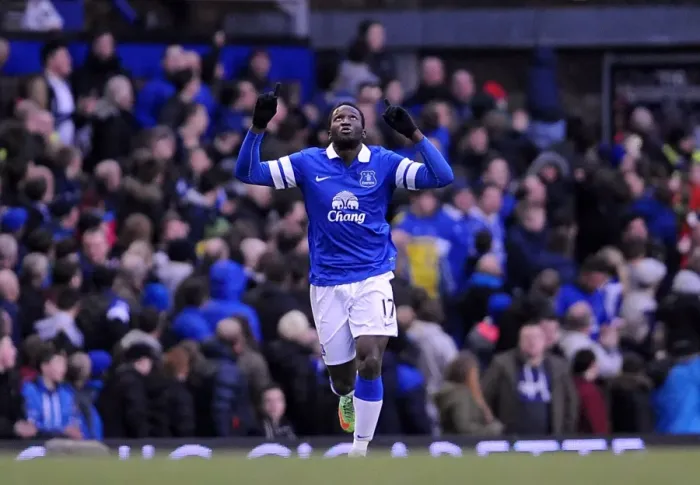 Framed Print : Romelu Lukaku's Goal: Everton's Premier League Triumph over West Ham United (01-03-2014)