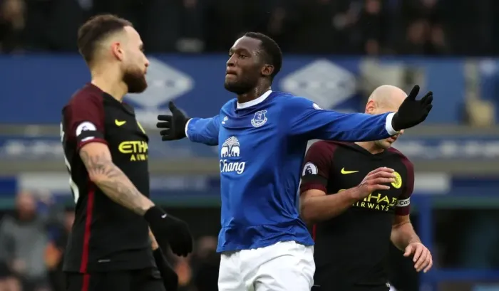 Framed Print : Romelu Lukaku's Thrilling Debut Goal: Everton vs Manchester City at Goodison Park Framed Print : Romelu Lukaku's Thrilling Debut Goal: Everton vs Manchester City at Goodison Park