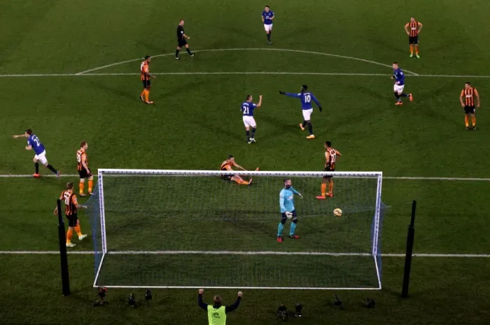 Framed Print : Romelu Lukaku's Thunderous Opener: Everton vs. Hull City at Goodison Park Framed Print : Romelu Lukaku's Thunderous Opener: Everton vs. Hull City at Goodison Park