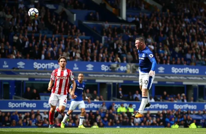 Framed Print : Rooney Strikes First: Everton vs Stoke City, Premier League - Goodison Park Framed Print : Rooney Strikes First: Everton vs Stoke City, Premier League - Goodison Park