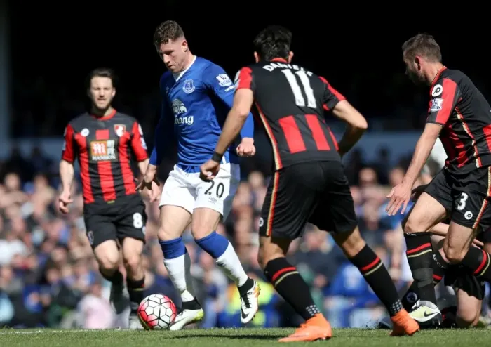 Framed Print : Ross Barkley Chases Down Charlie Daniels: Everton vs AFC Bournemouth, Barclays Premier League, Goodison Park Framed Print : Ross Barkley Chases Down Charlie Daniels: Everton vs AFC Bournemouth, Barclays Premier League, Goodison Park