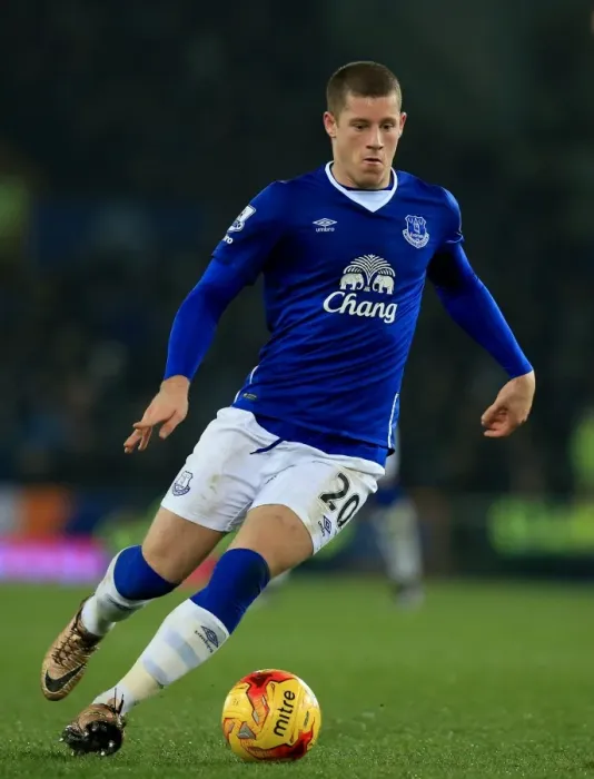 Framed Print : Ross Barkley Leads Everton's Battle Against Manchester City in Capital One Cup Semi-Final at Goodison Park