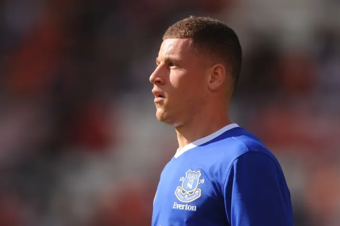 Framed Print : Ross Barkley Pays Tribute to Keith Southern at Everton's Testimonial Match vs. Blackpool at Bloomfield Road Framed Print : Ross Barkley Pays Tribute to Keith Southern at Everton's Testimonial Match vs. Blackpool at Bloomfield Road