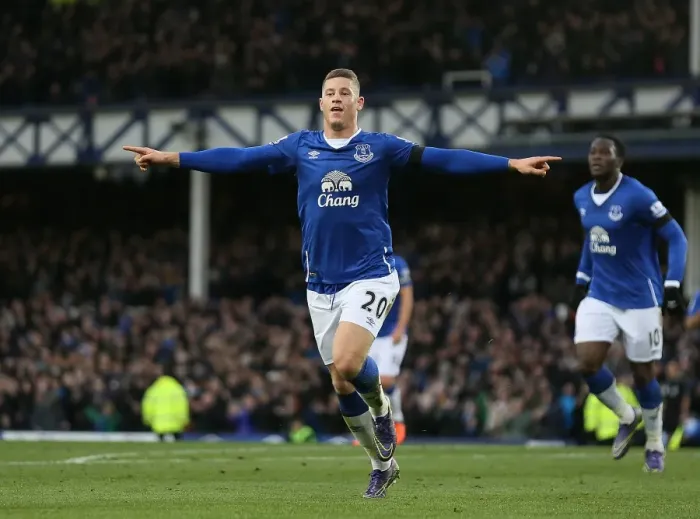 Framed Print : Ross Barkley Scores Third Goal: Everton's Victory Over Aston Villa in Barclays Premier League