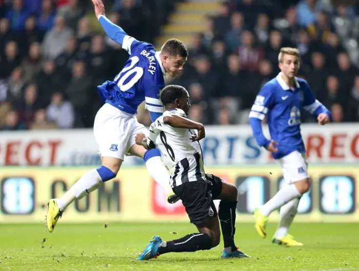 Framed Print : Ross Barkley Scores Opening Goal: Everton's 3-0 Crush of Newcastle United (St. James Park, 25-03-2014)