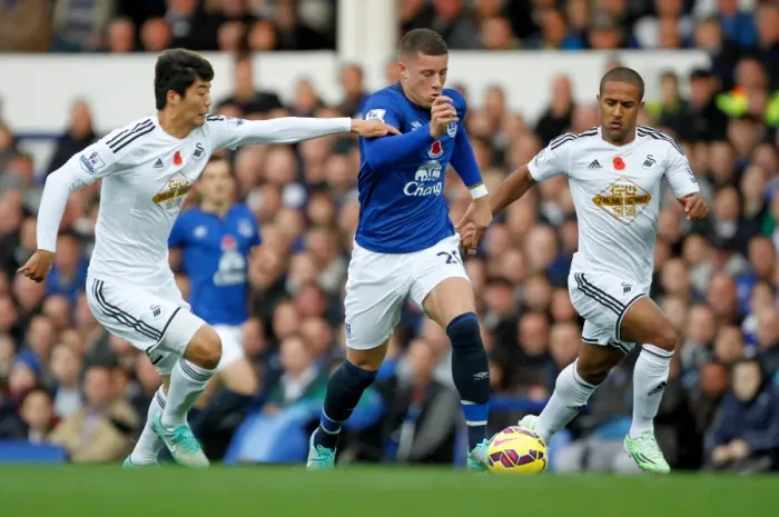 Framed Print : Ross Barkley's Explosive Debut: Everton vs Swansea City, Premier League - Goodison Park Framed Print : Ross Barkley's Explosive Debut: Everton vs Swansea City, Premier League - Goodison Park
