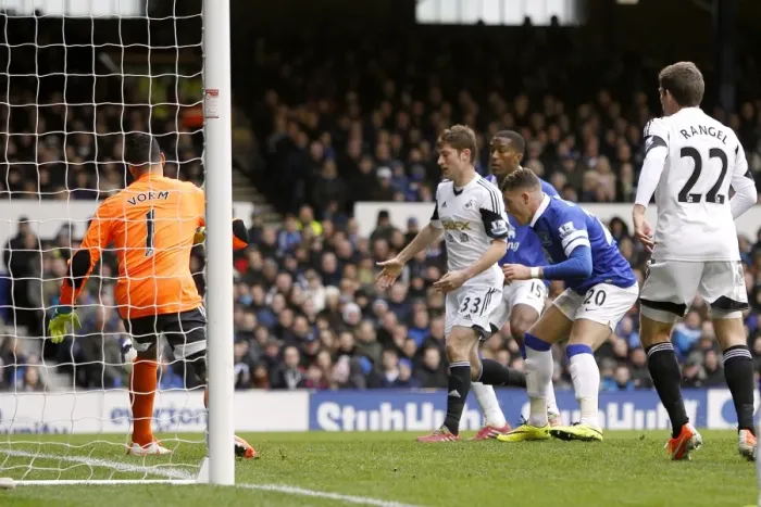 Framed Print : Ross Barkley's Thrilling Third Goal: Everton's Triumph Over Swansea City (22-03-2014, Goodison Park) Framed Print : Ross Barkley's Thrilling Third Goal: Everton's Triumph Over Swansea City (22-03-2014, Goodison Park)