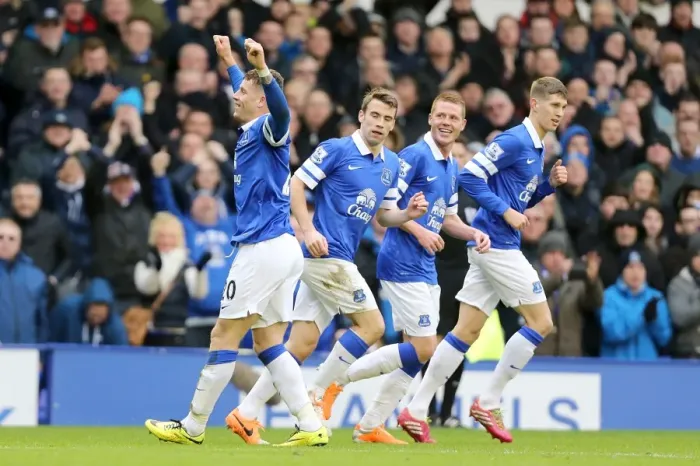 Framed Print : Ross Barkley's Thrilling Hat-Trick: Everton's 3-2 Victory over Swansea City (BPL, Goodison Park, 22-03-2014)
