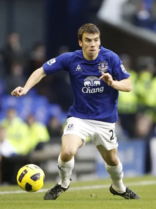 Framed Print : Seamus Coleman in Action: Everton vs. Wigan Athletic, Premier League (11 December 2010, Goodison Park)