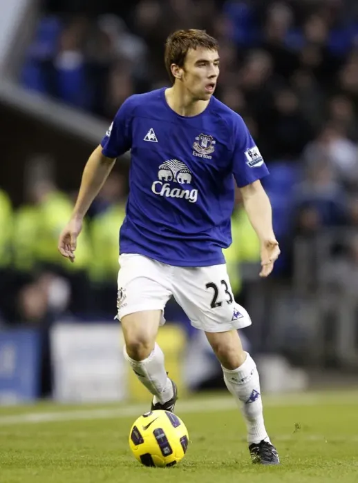 Framed Print : Seamus Coleman in Action: Everton vs. Wigan Athletic, Premier League (11 December 2010)