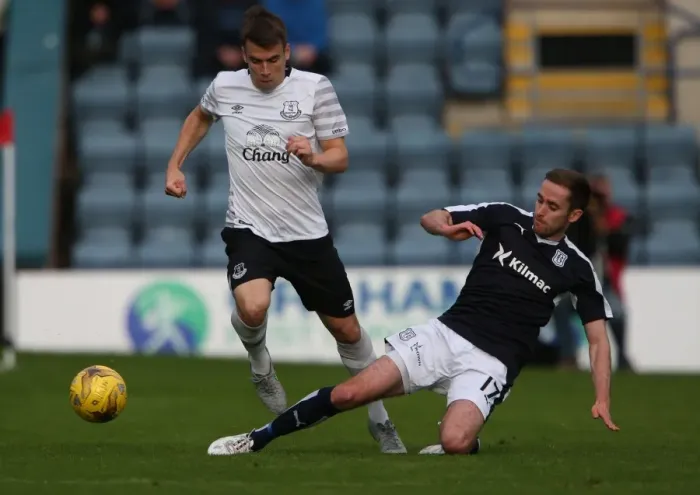 Framed Print : Seamus Coleman vs Nick Ross: A Tense Battle in Everton's Pre-Season Clash with Dundee Framed Print : Seamus Coleman vs Nick Ross: A Tense Battle in Everton's Pre-Season Clash with Dundee