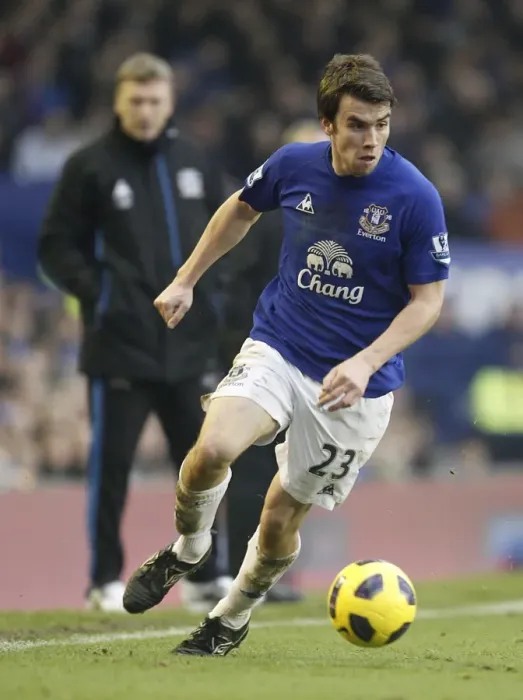 Framed Print : Seamus Coleman vs. West Ham: A Fierce Face-Off at Goodison Park Under David Moyes Watch (BPL 2011)